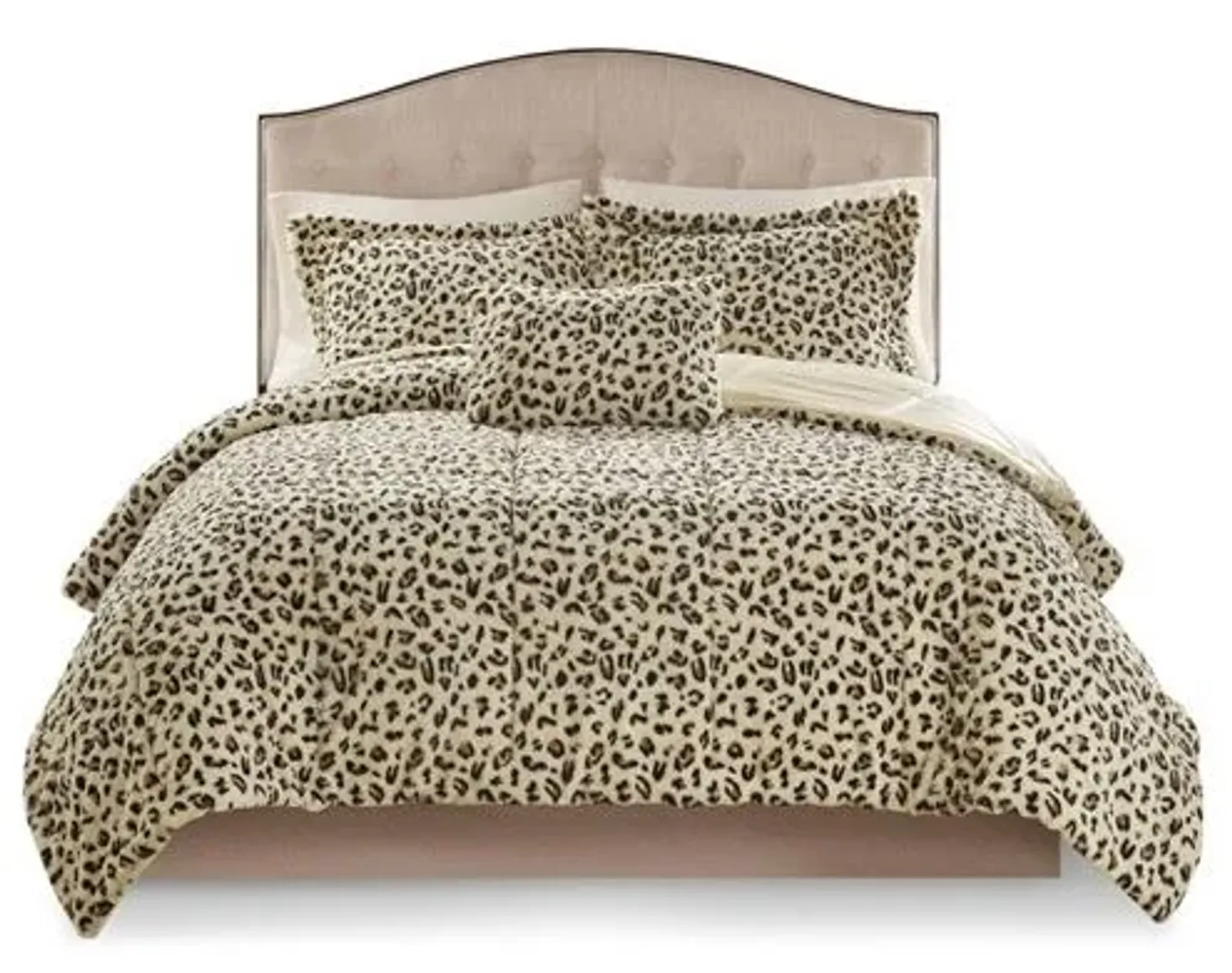 Olliix by Madison Park Zuri Cheetah Full/Queen Faux Fur Comforter Set