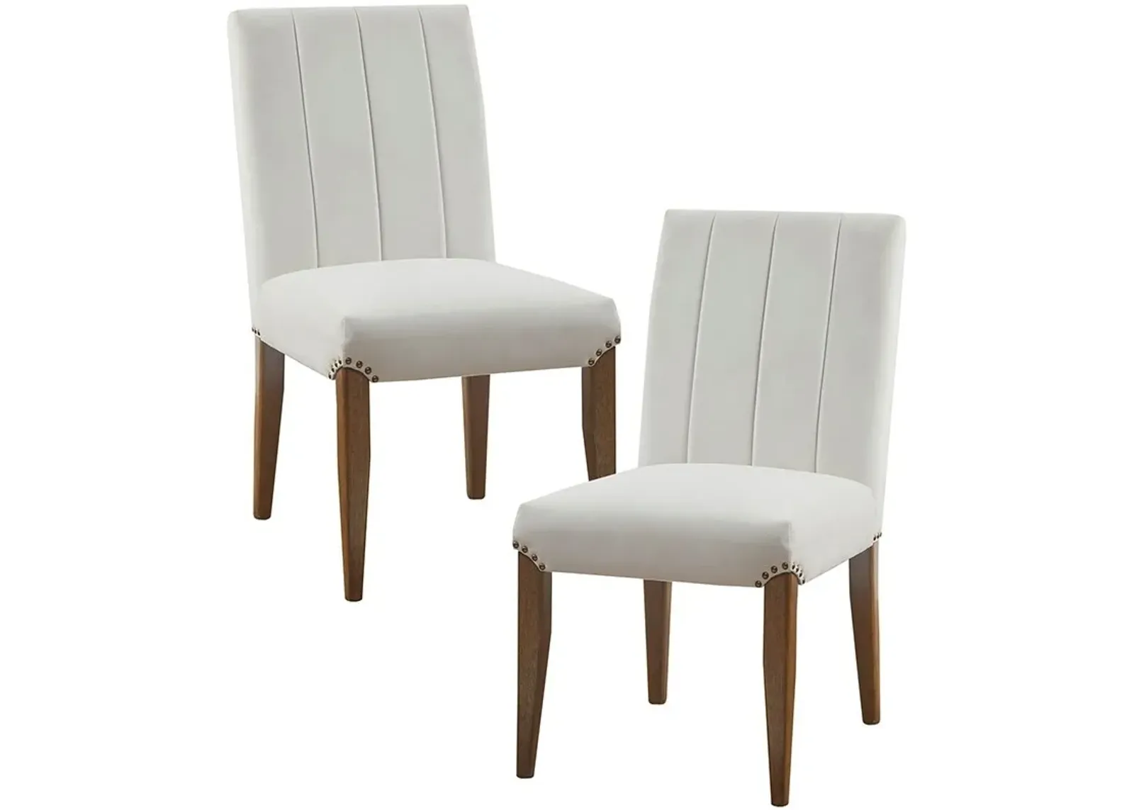 Olliix by Madison Park Audrey Set of 2 Cream Channel Tufting Dining Chair