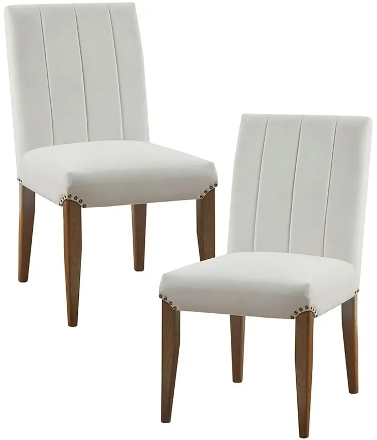 Olliix by Madison Park Audrey Set of 2 Cream Channel Tufting Dining Chair