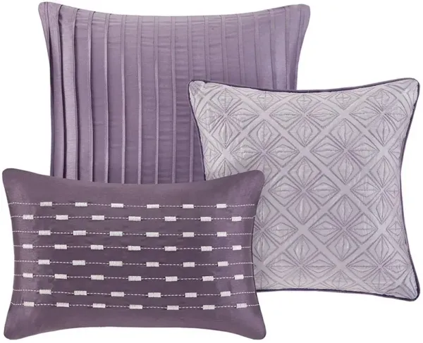 Olliix by Madison Park Biloxi 7 Piece Purple King Comforter Set
