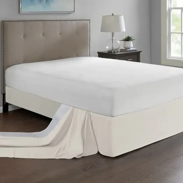Olliix by Madison Park Ivory Simple Fit Wrap Around Adjustable Bed Skirt