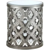 Olliix by Madison Park Silver Arian Quatrefoil Mirror Accent Table