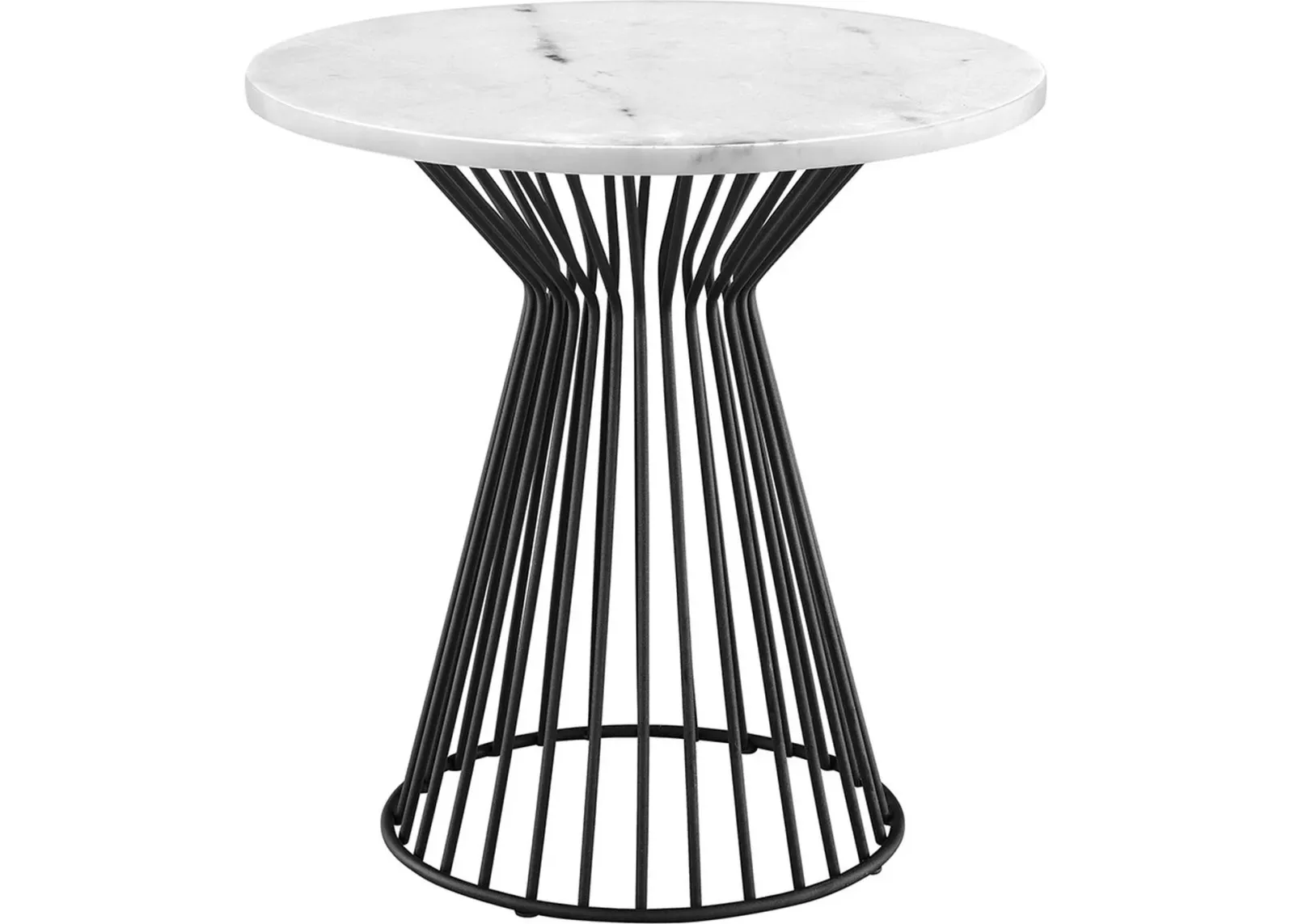 Olliix by Madison Park Black/White Marbury End Table