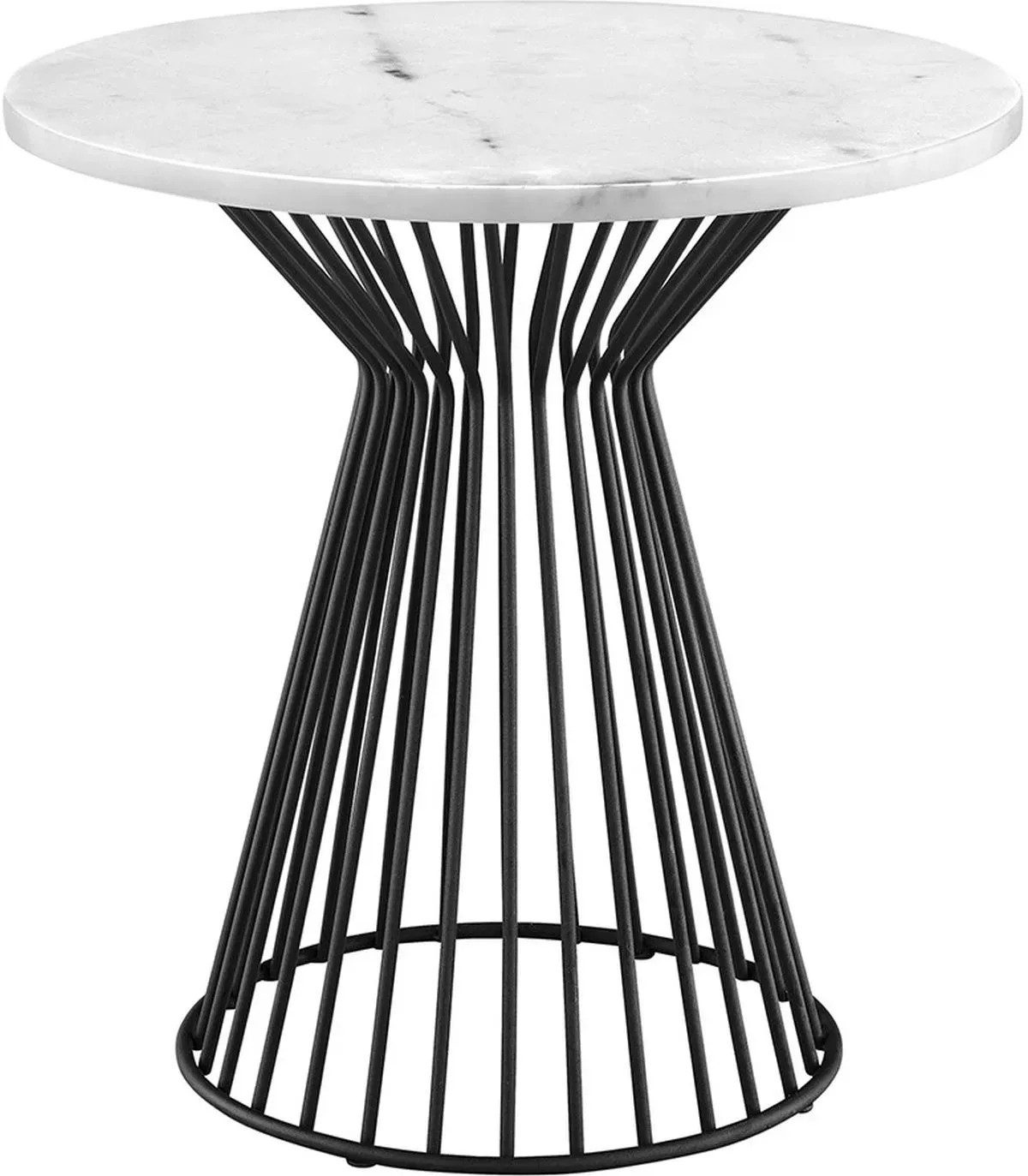 Olliix by Madison Park Black/White Marbury End Table