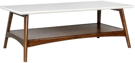 Olliix by Madison Park White/Pecan Parker Coffee Table