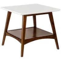 Olliix by Madison Park White/Pecan Parker End Table