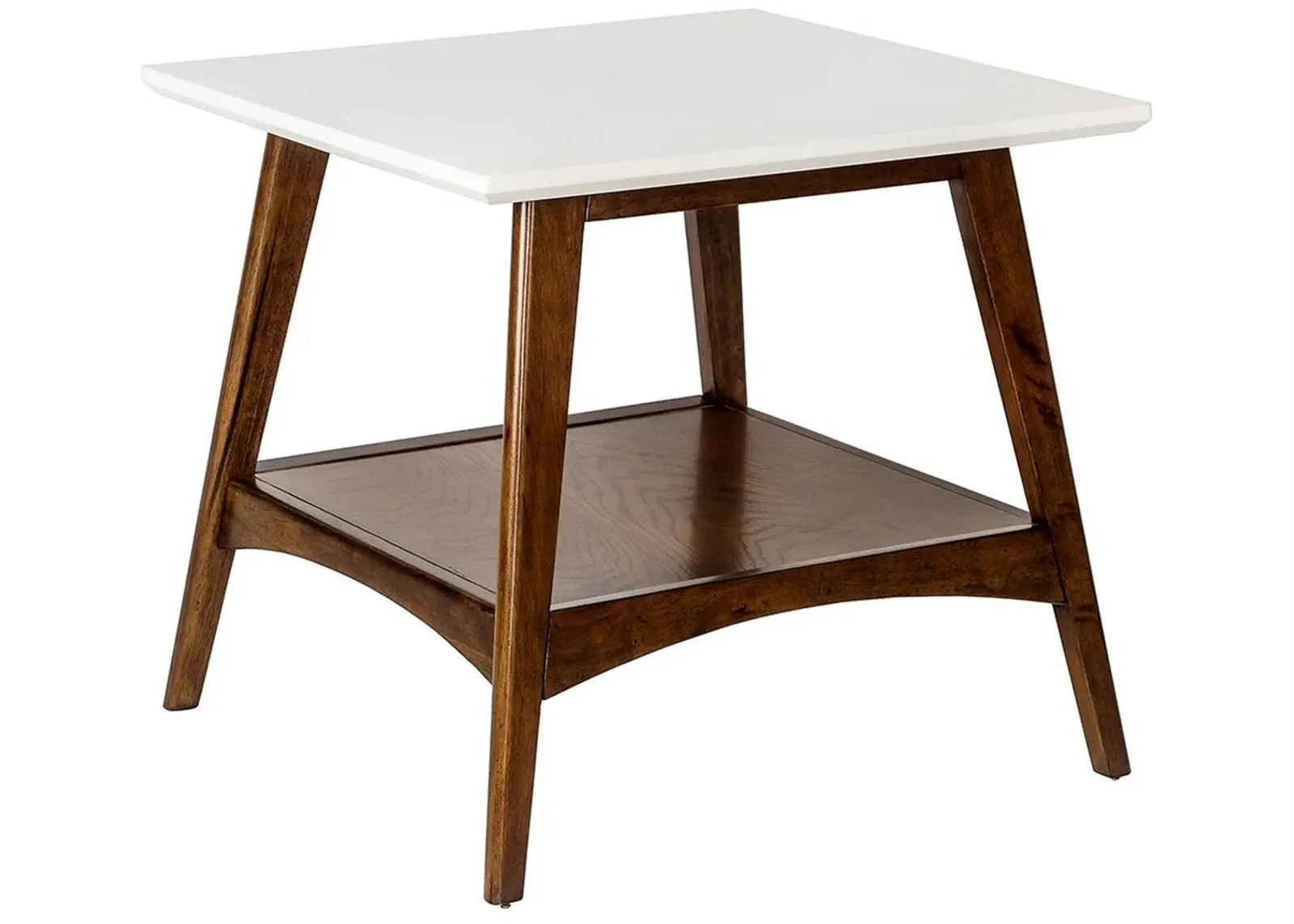 Olliix by Madison Park White/Pecan Parker End Table