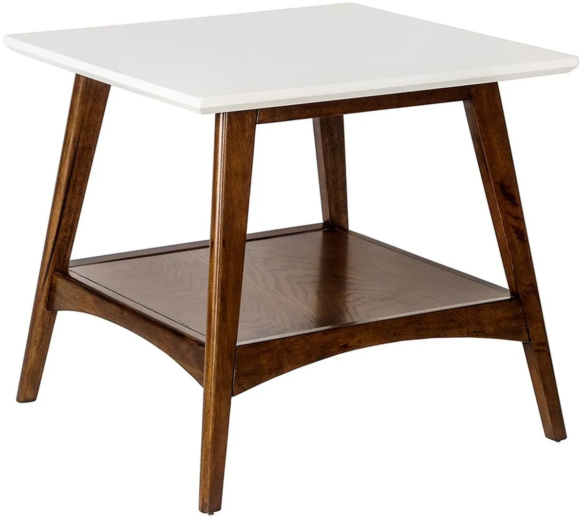 Olliix by Madison Park White/Pecan Parker End Table