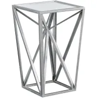 Olliix by Madison Park Silver Zee Angular Mirror Accent Table