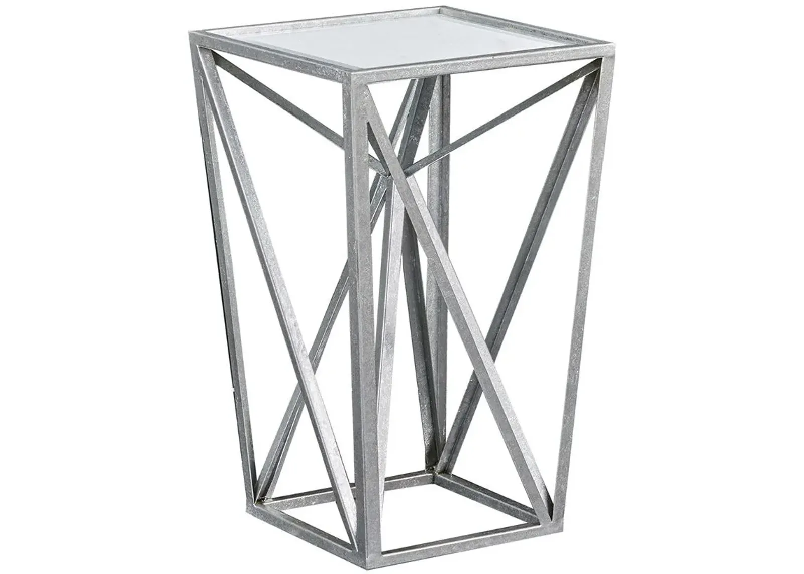 Olliix by Madison Park Silver Zee Angular Mirror Accent Table