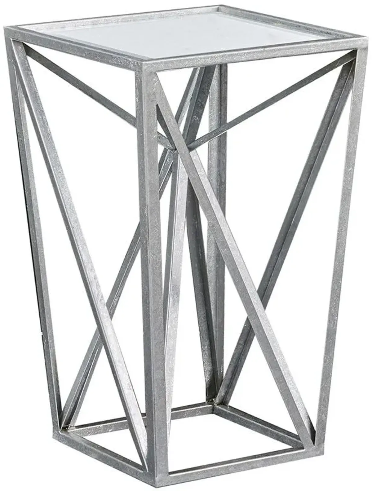 Olliix by Madison Park Silver Zee Angular Mirror Accent Table