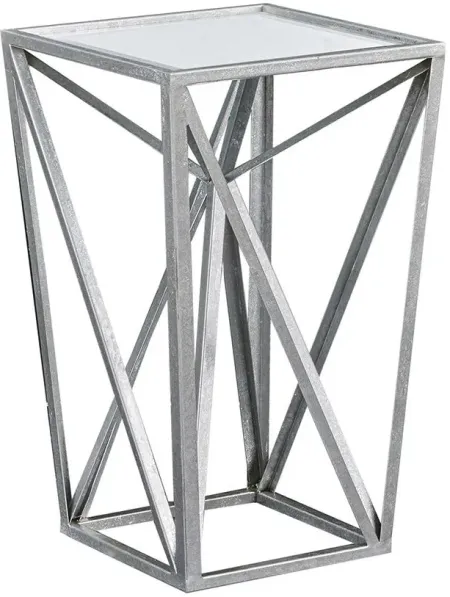 Olliix by Madison Park Silver Zee Angular Mirror Accent Table