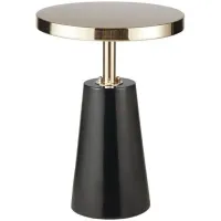 Olliix by Madison Park Black/Gold Sophia Round Pedestal Accent Side Table with Metal Base