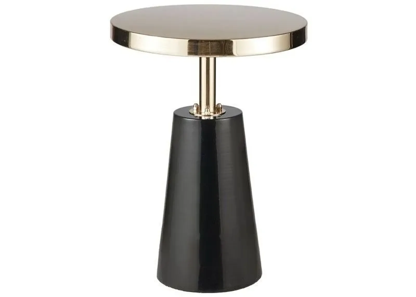 Olliix by Madison Park Black/Gold Sophia Round Pedestal Accent Side Table with Metal Base