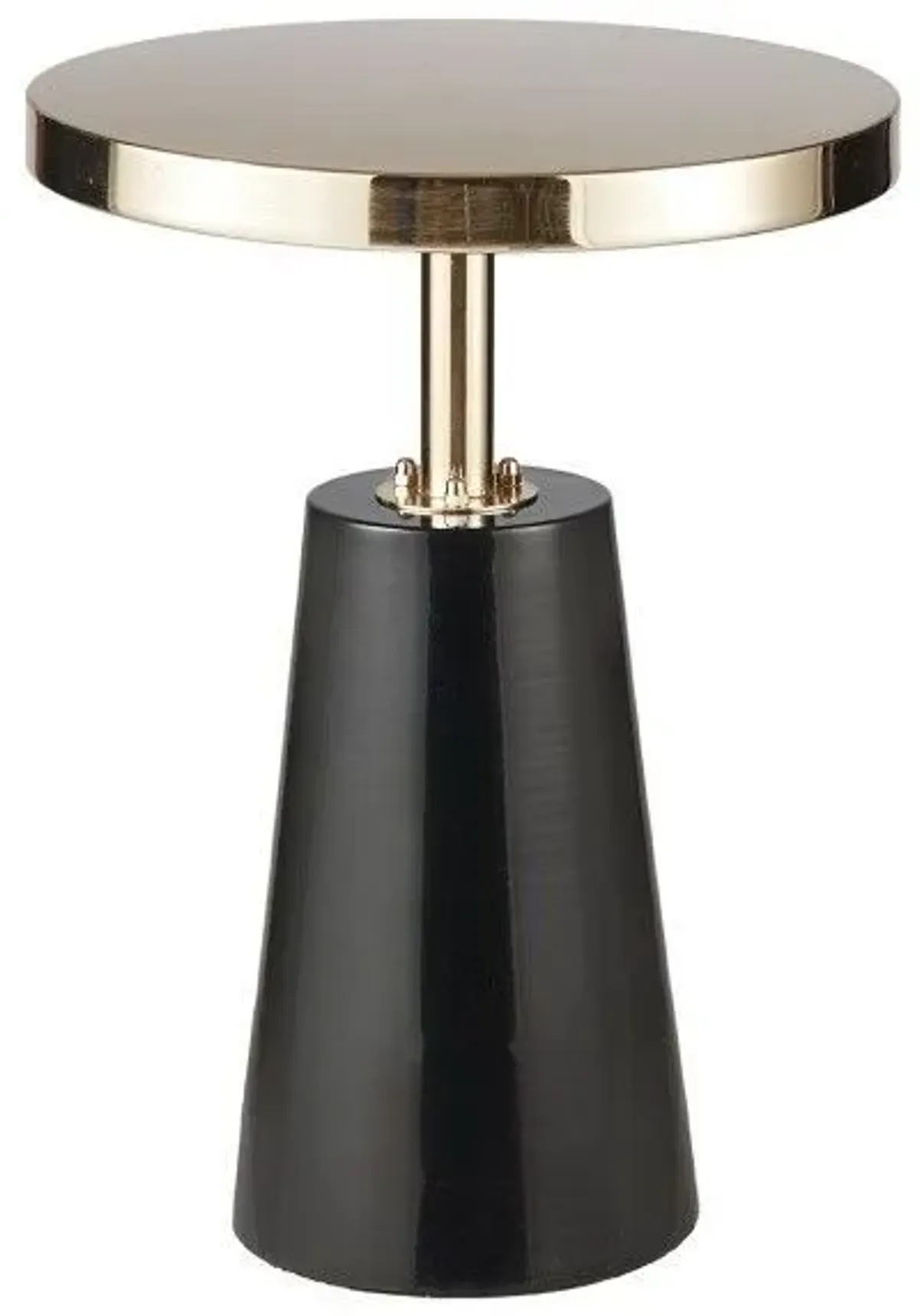 Olliix by Madison Park Black/Gold Sophia Round Pedestal Accent Side Table with Metal Base