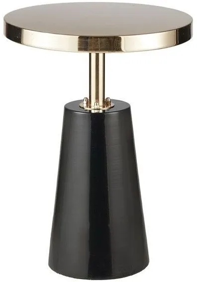 Olliix by Madison Park Black/Gold Sophia Round Pedestal Accent Side Table with Metal Base