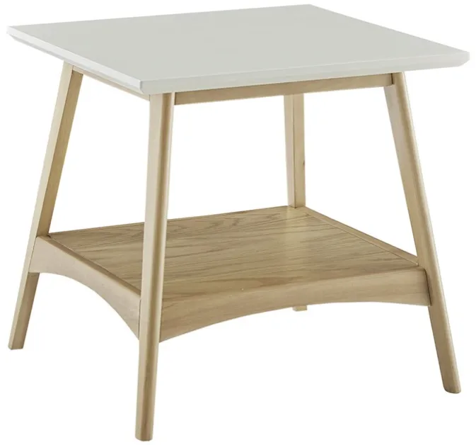 Olliix by Madison Park Off-White and Natural Parker End Table
