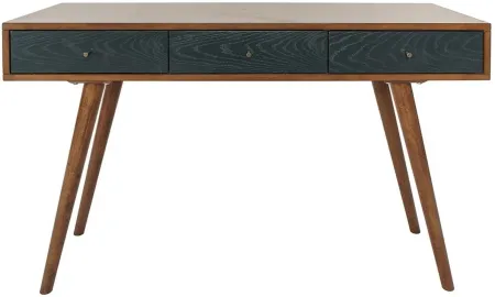 Olliix by Madison Park Pecan/Blue Rigby Writing Desk