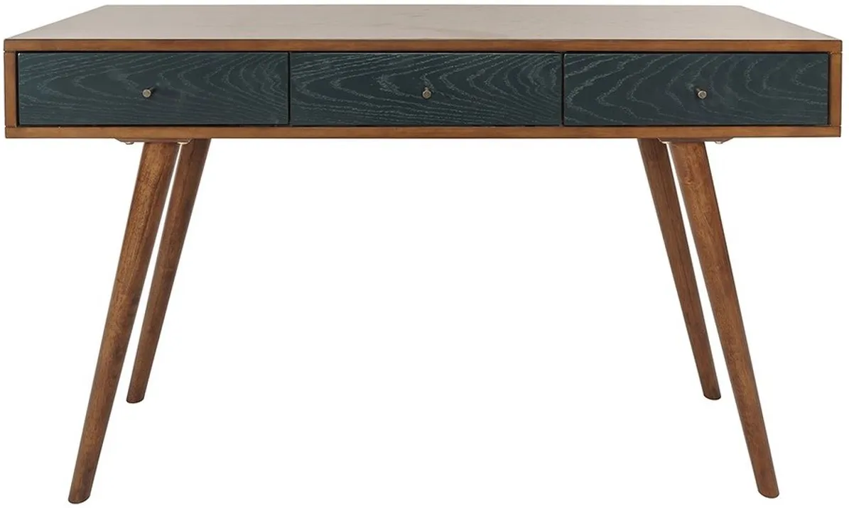 Olliix by Madison Park Pecan/Blue Rigby Writing Desk