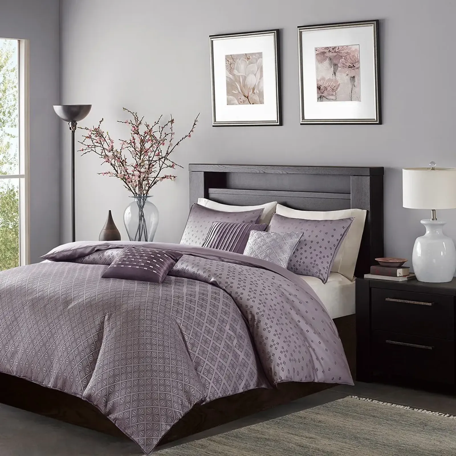 Olliix by Madison Park Biloxi 6 Piece Purple Full/Queen Duvet Cover Set