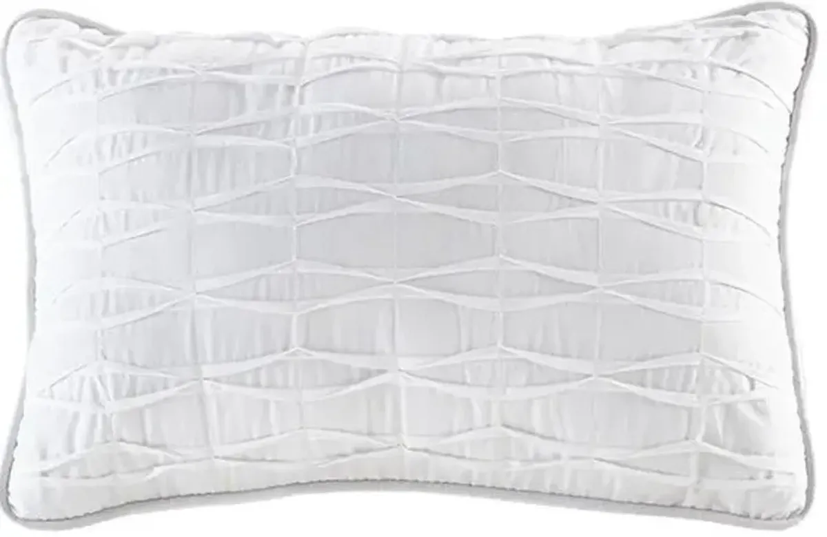 Olliix by Madison Park 4 Piece White Full/Queen Nicolette Cotton Seersucker Duvet Cover Set