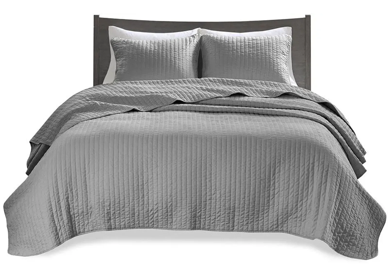 Olliix by Madison Park Grey Twin/Twin XL Keaton Reversible Coverlet Set