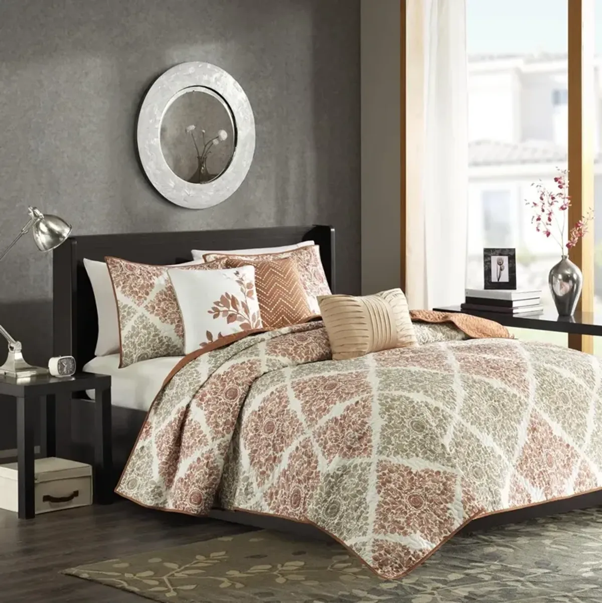 Olliix by Madison Park 6 Piece Multi Full/Queen Claire Reversible Coverlet Set