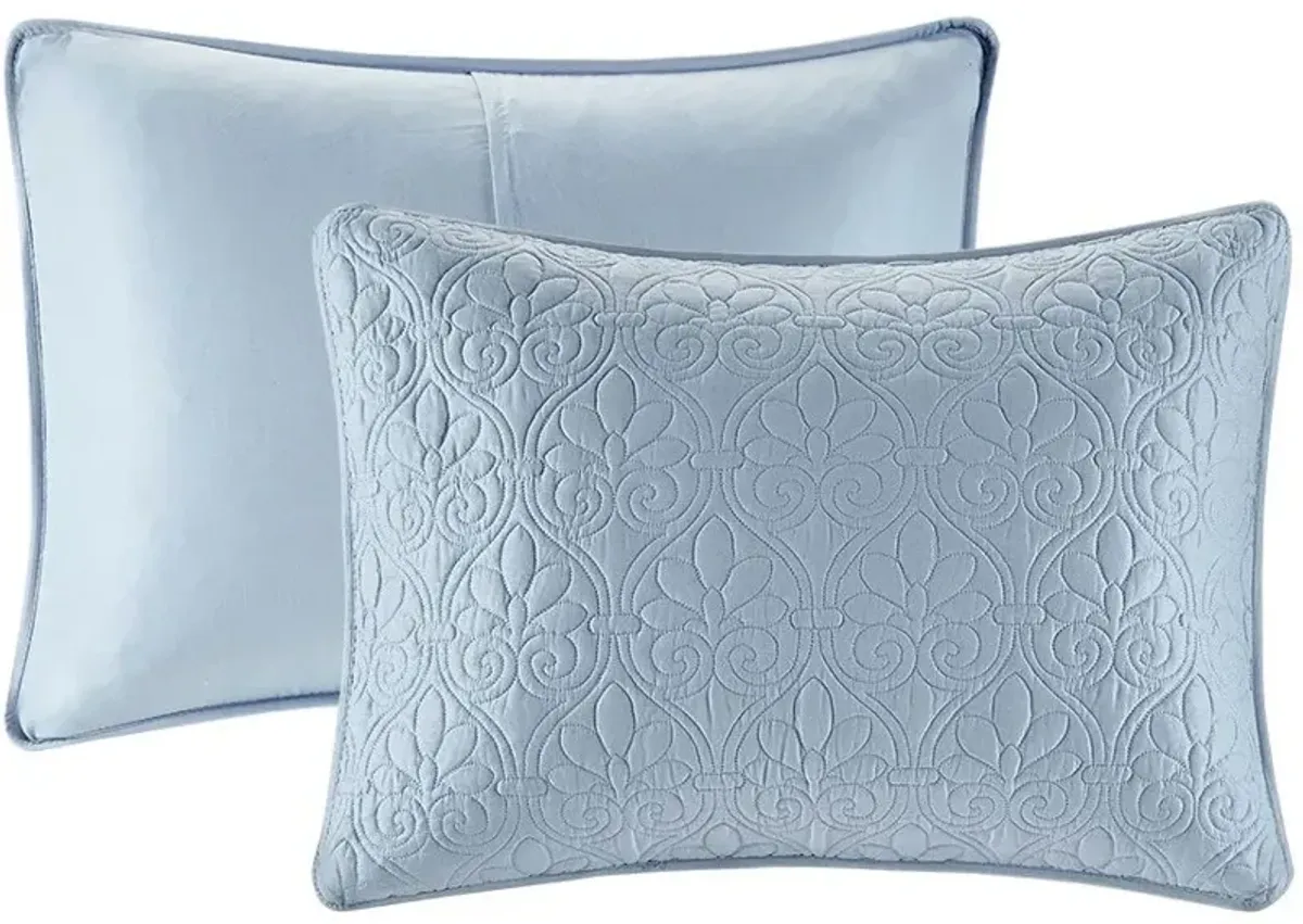 Olliix by Madison Park Blue King Quebec Reversible Bedspread Set