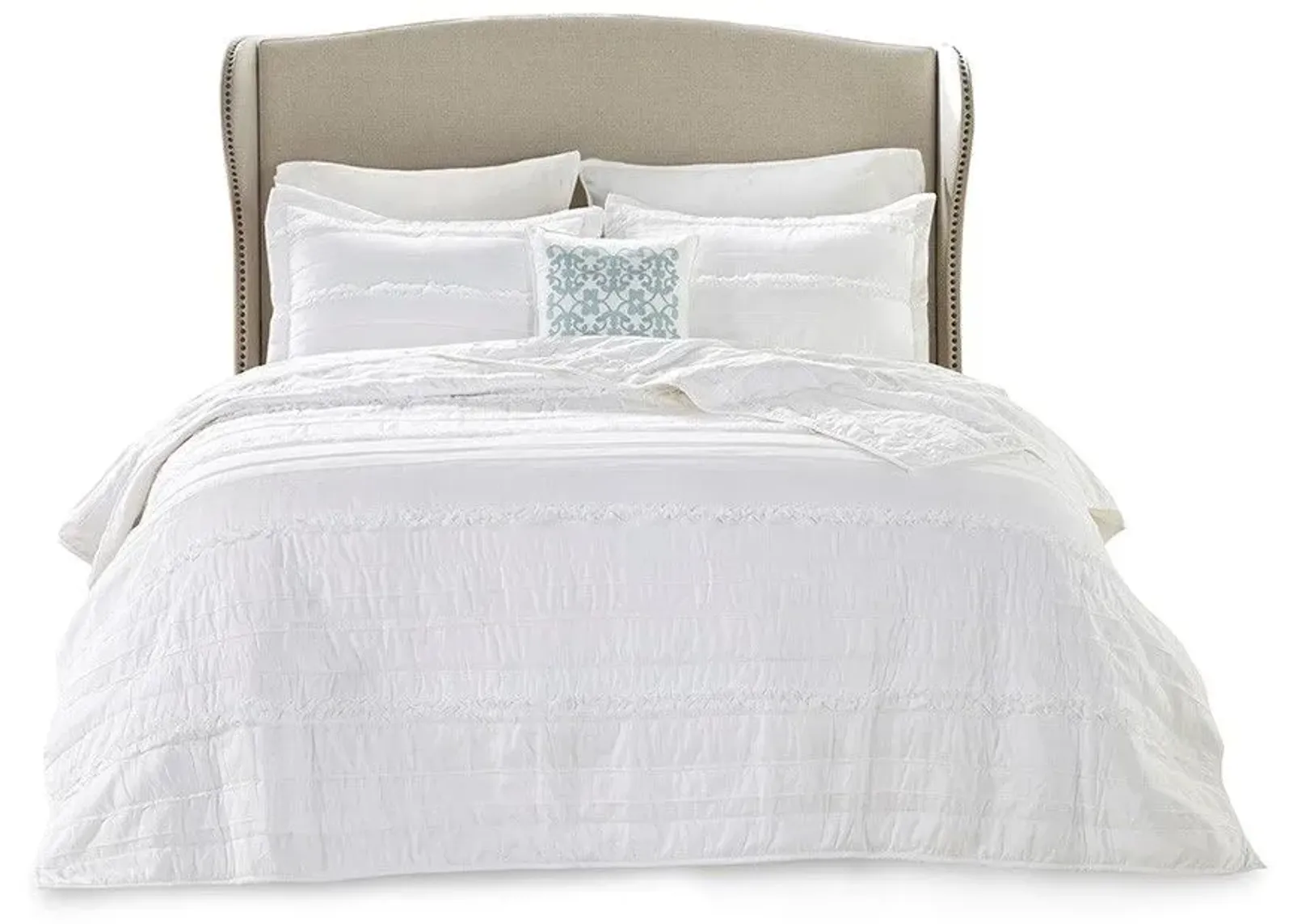 Olliix by Madison Park Celeste 4 Piece White King/California King Reversible Coverlet Set