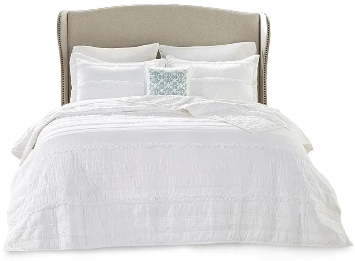 Olliix by Madison Park Celeste 4 Piece White King/California King Reversible Coverlet Set