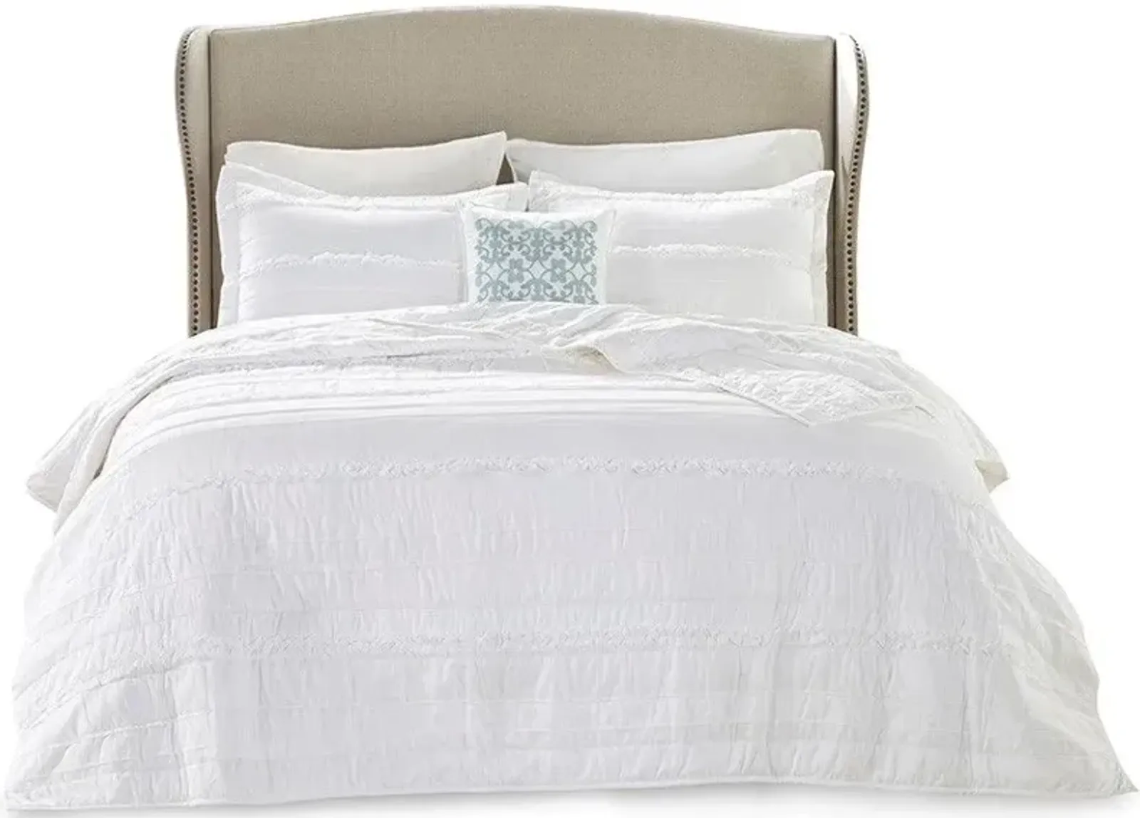 Olliix by Madison Park Celeste 4 Piece White King/California King Reversible Coverlet Set