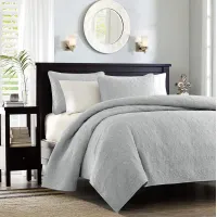 Olliix by Madison Park Grey Twin/Twin XL Quebec Reversible Coverlet Set
