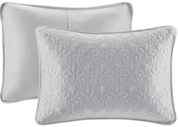 Olliix by Madison Park Grey Queen Quebec Reversible Bedspread Set