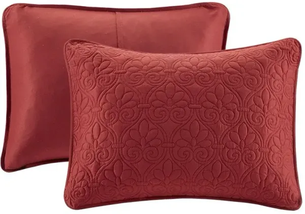 Olliix by Madison Park Red King Quebec Reversible Bedspread Set