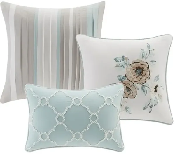 Olliix by Madison Park Green Full/Queen Willa 6 Piece Reversible Coverlet Set