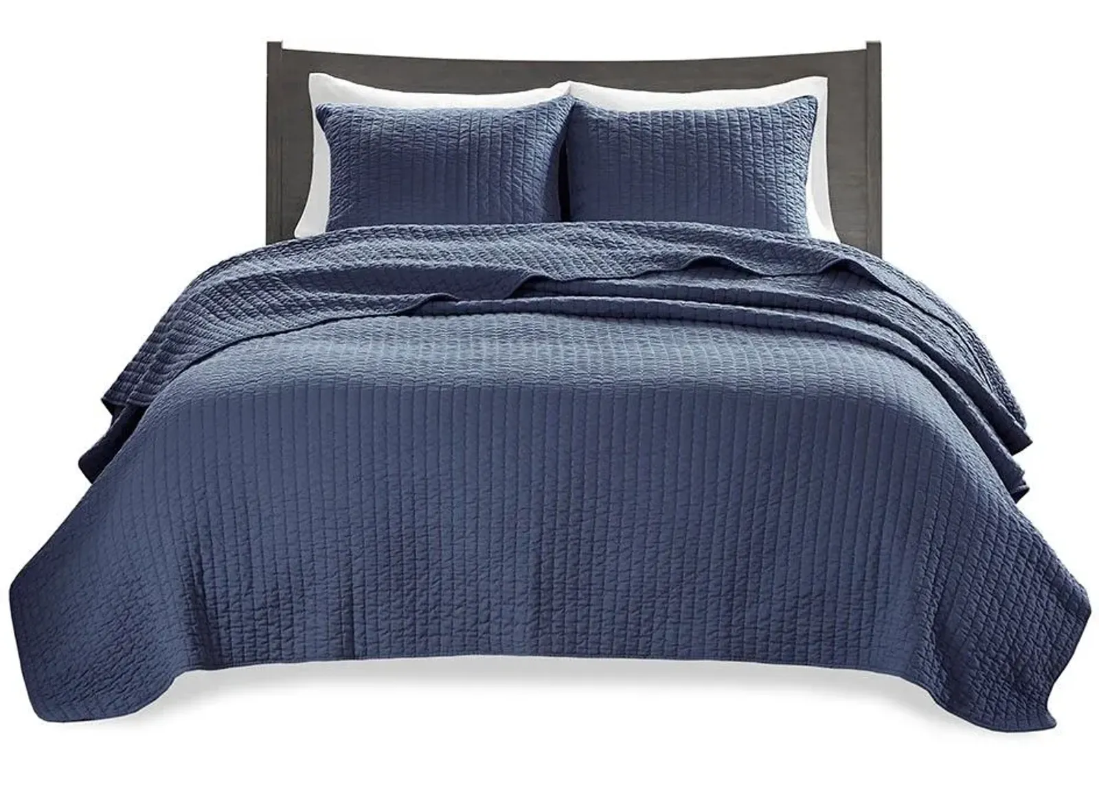 Olliix by Madison Park Navy Full/Queen Keaton Reversible Coverlet Set