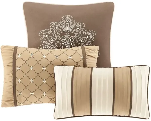 Olliix by Madison Park 6 Piece Brown/Gold Full/Queen Bellagio Reversible Coverlet Set