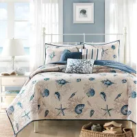 Olliix by Madison Park Blue Full/Queen Bayside Reversible Coverlet Set