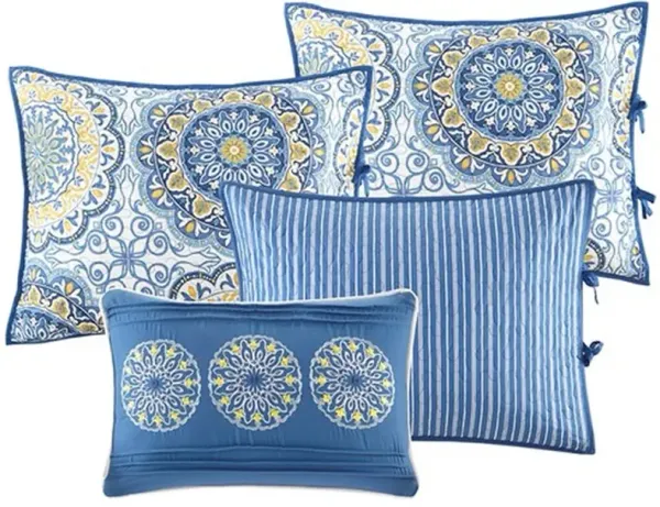 Olliix by Madison Park Blue Tangiers 6 Piece Reversible Daybed Cover Set