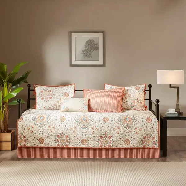 Olliix by Madison Park 6 Piece Ivory Tissa Reversible Daybed Cover Set