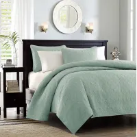 Olliix by Madison Park Seafoam Twin/Twin XL Quebec Reversible Coverlet Set