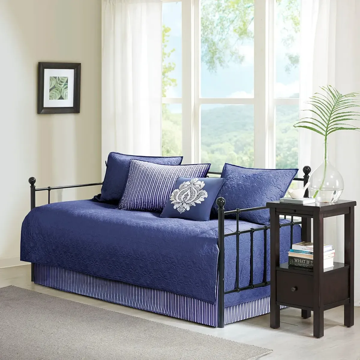 Olliix by Madison Park 6 Piece Navy Quebec Reversible Daybed Cover Set