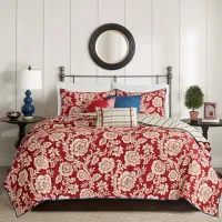 Olliix by Madison Park 6 Piece Red Full/Queen Lucy Twill Reversible Coverlet Set