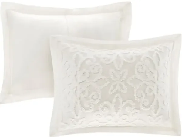 Olliix by Madison Park White King/California King Sabrina 3 Piece Tufted Cotton Chenille Bedspread Set