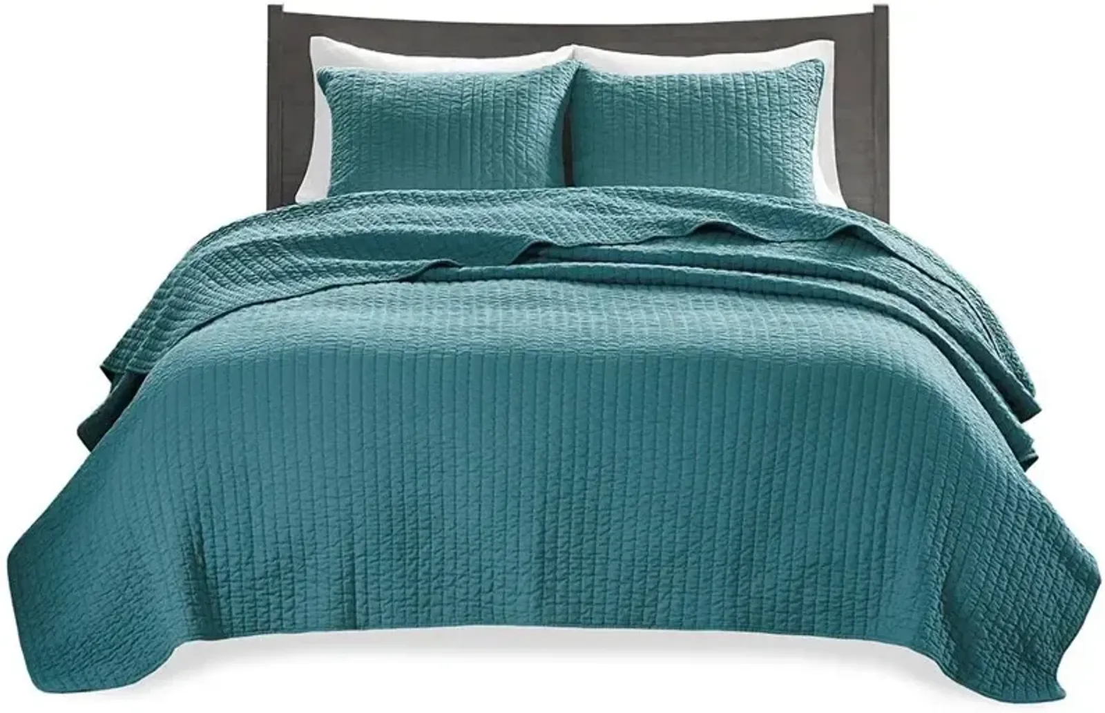 Olliix by Madison Park Teal Twin/Twin XL Keaton Reversible Coverlet Set