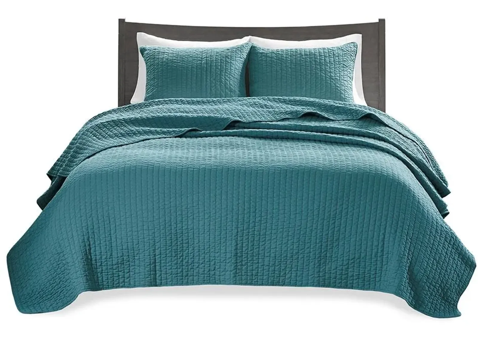 Olliix by Madison Park Teal Twin/Twin XL Keaton Reversible Coverlet Set