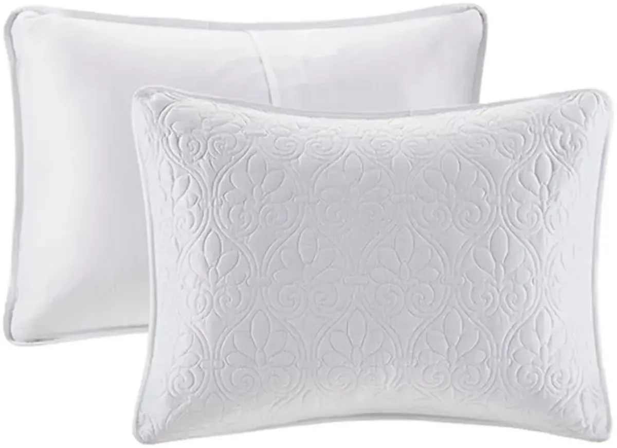 Olliix by Madison Park White Full Quebec Reversible Bedspread Set