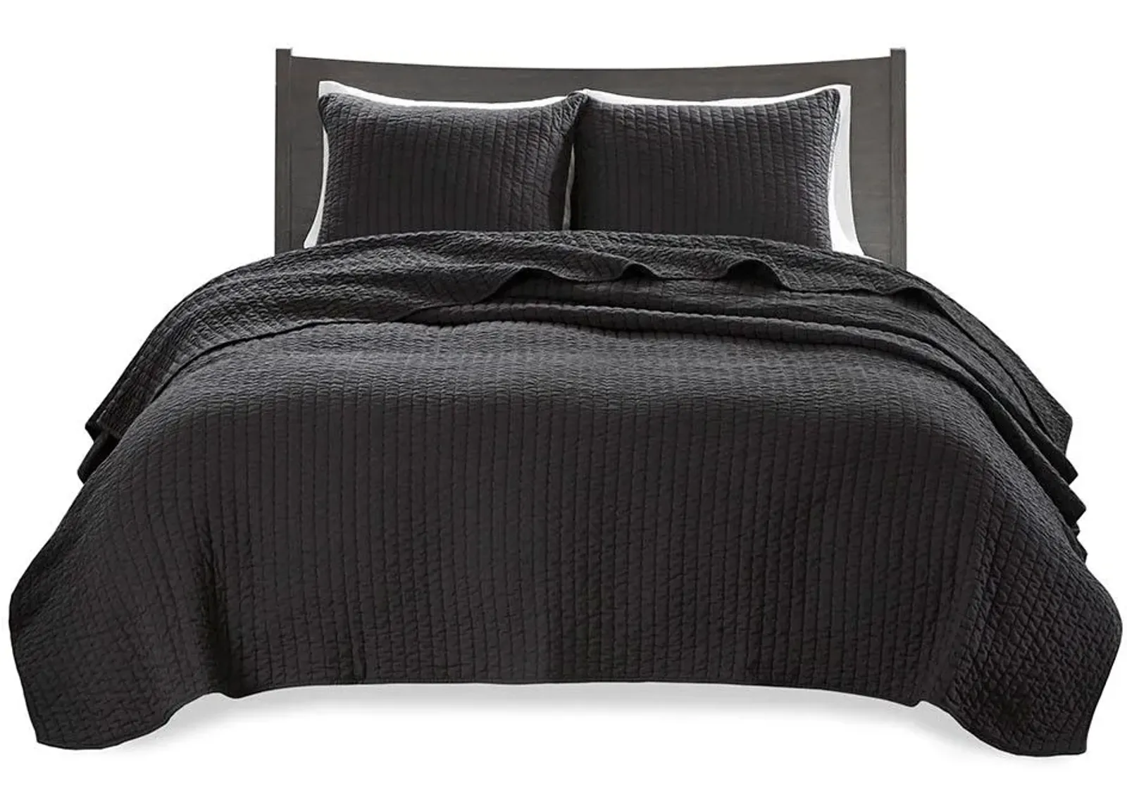 Olliix by Madison Park Black Full/Queen Keaton Reversible Coverlet Set