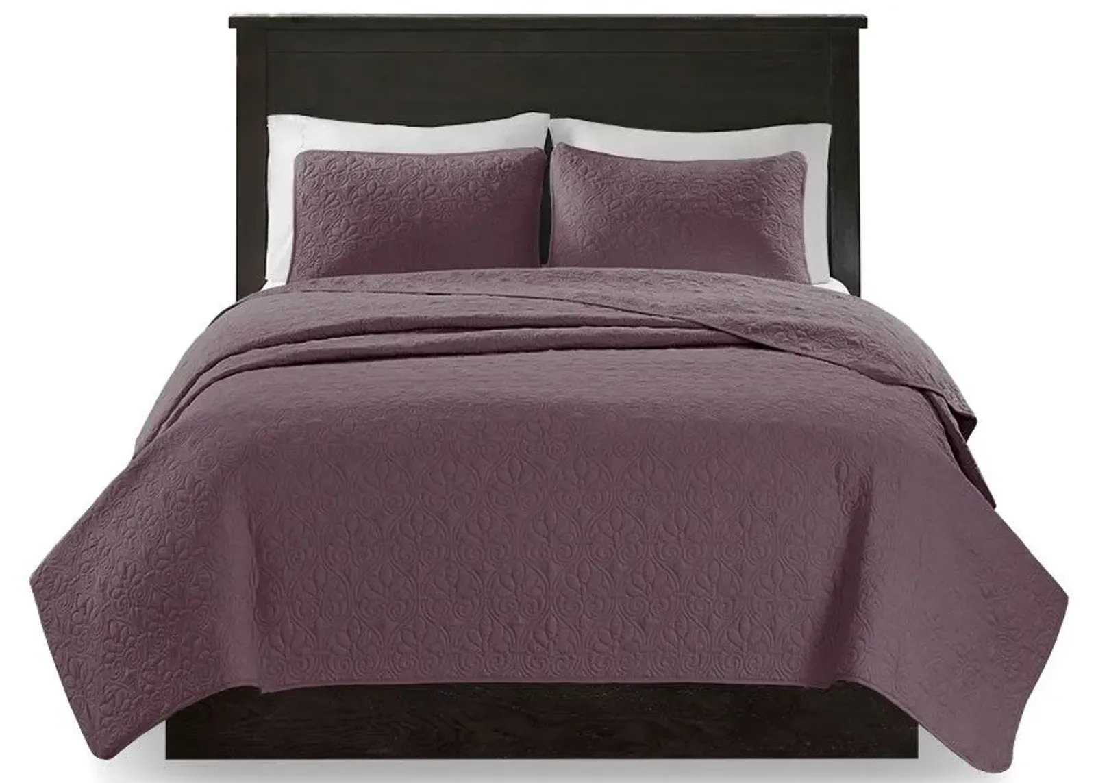 Olliix by Madison Park Purple Full/Queen Quebec Reversible Coverlet Set