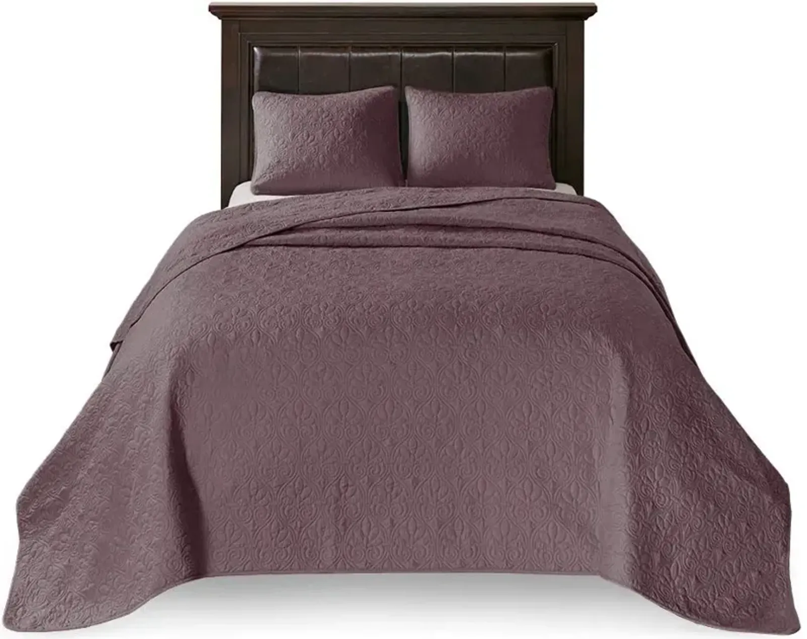 Olliix by Madison Park Purple King Quebec Reversible Bedspread Set